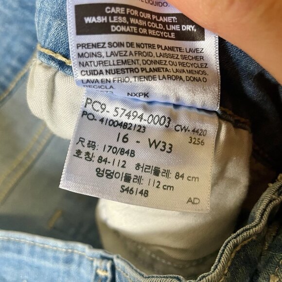 Levi's Denizen Bermuda Shorts Women Shorts Size 16 - 33 Wide Blue Stretch Denim - Picture 4 of 5